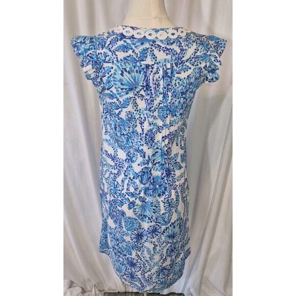 Lilly Pulitzer Turquoise Oasis Shell Me You Love Me Joan Tunic Dress XXS - Picture 5 of 6